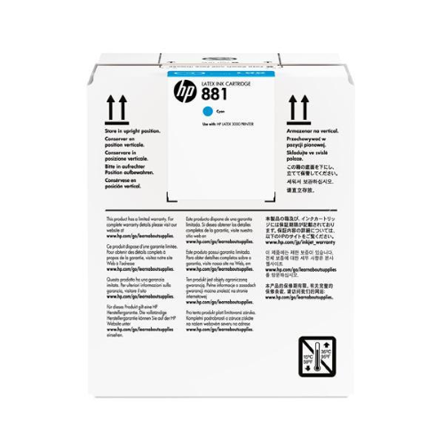 HP INC 881 5-LTR CYAN LATEX INK CARTRIDGE
